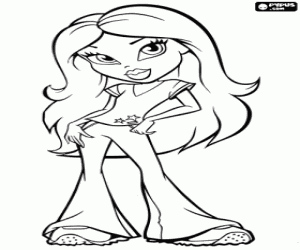 Colorear Hermosa Bratz vestida con ropa informal y deportiva