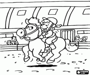 Colorear H�pica - Carrera de caballos en el hip�dromo