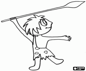 Colorear Hombre croma��n preparado para disparar la lanza
