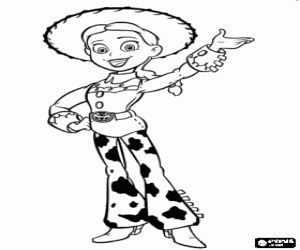 Colorear Jessie es una mu�eca vaquera, amiga de Woody