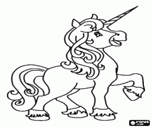 Colorear Joven unicornio feliz