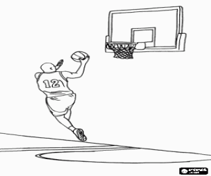 Colorear Jugador de b�squet entrando a canasta