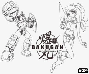 Colorear Julie y su Bakugan Subterra