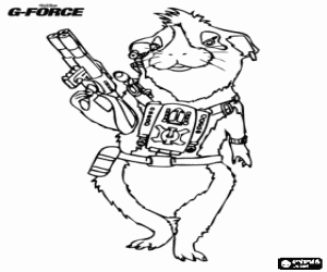 Colorear La cobaya Agente Juarez, la especialista en artes marciales del equipo G-Force