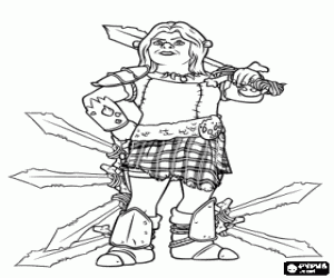 Colorear La guerrera Fiona es la jefa de la resistencia de los ogros y del Campamento Ogro