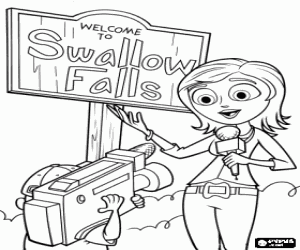 Colorear La lluvia de comida que puede evitar el hambre en el mundo es la mejor noticia, la periodista Samantha Sparks informando en directo desde Swallow Falls