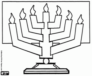 Colorear La Menora, Menorah o Menor� es un candelabro de siete brazos, un s�mbolo del judaismo