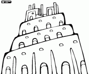 Colorear La Torre de Babel con la que los hombres pretend�an alcanzar el cielo