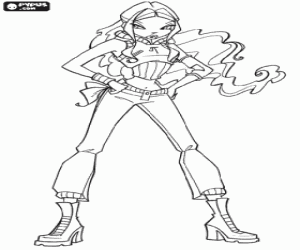 Colorear Layla, la princesa del planeta Andros y la hada de los fluidos