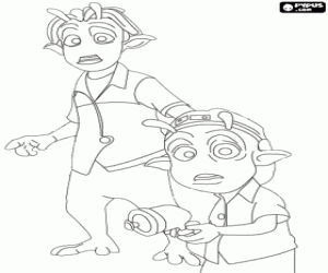 Colorear Lem y Eckle, dos de los protagonistas de las aventuras de Planet 51
