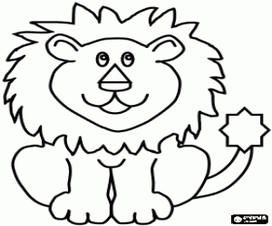 Colorear Le�n sentado