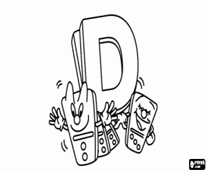 Colorear Letra D con algunas piezas de domin�