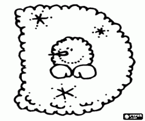Colorear Letra D con un mu�eco de nieve dentro