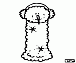 Colorear Letra I con la cabeza de un mu�eco de nieve con orejeras
