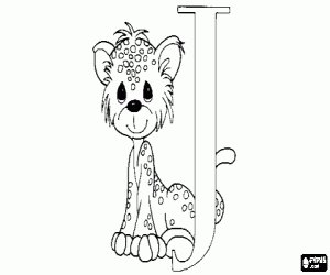 Colorear Letra J con un peque�o jaguar