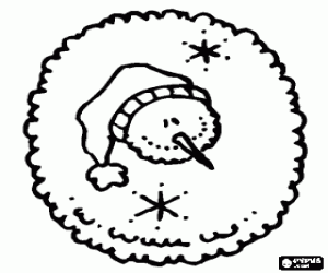 Colorear Letra O con un mu�eco de nieve con gorro