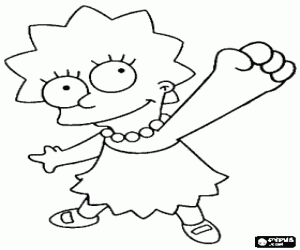 Colorear Lisa Simpson estirando el brazo