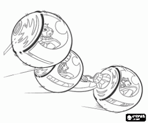 Colorear Los agentes en sus veh�culos de gran velocidad, las bolas de hamster