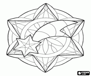 Colorear Mandala navide�o con la estrella de Bel�n
