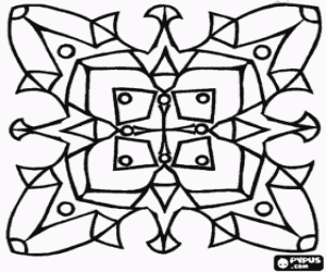 Colorear Mandala simple dentro de un cuadrado