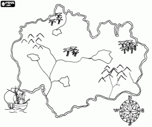 Colorear Mapa de la isla del tesoro