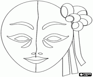 Colorear M�scara de carnaval con lazos y cintas decorativas