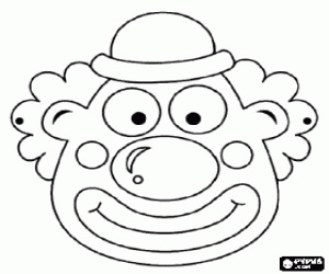 Colorear M�scara de payaso con peque�o sombrero