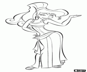 Colorear Megara o Meg, una doncella en apuros que enamorar� a H�rcules
