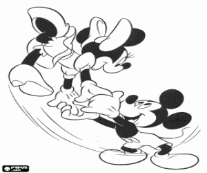 Colorear Mickey y Minnie bailando