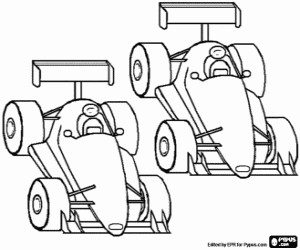 Colorear Monoplazas F1 en la parrilla de salida