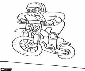 Colorear Motocross, la moto realizando un espectacular salto