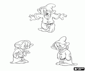 Colorear Mudito es el enano que no tiene barba, es torpe y mudo