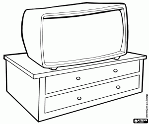 Colorear Mueble bajo con cajones o cajonera para la televisi�n