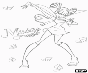 Colorear Musa, Hada de la m�sica y el sonido