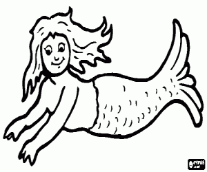 Colorear Nado de la sirena