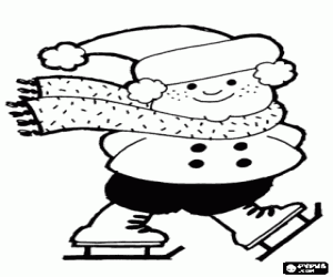 Colorear Ni�o practicando en patinaje sobre hielo