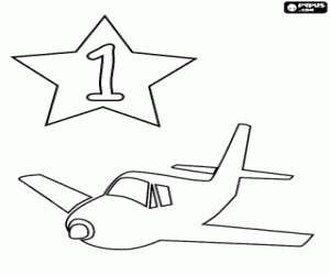 Colorear N�mero 1 dentro de una estrella con una avioneta