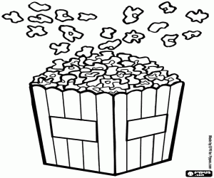 Colorear Palomitas de ma�z, granos de ma�z explotados