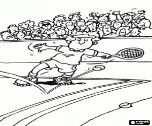 Colorear Partido de tenis con espectadores en las gradas