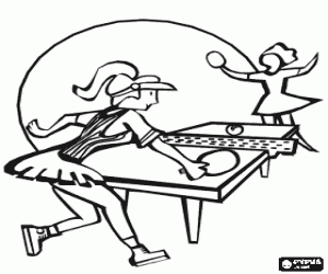 Colorear Partido de tenis de mesa o ping-pong