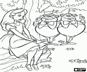 Colorear Patachunta y Patach�n o Tarar� y Tarar� hablando con Alicia
