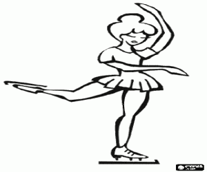 Colorear Patinadora en una figura de patinaje art�stico sobre hielo
