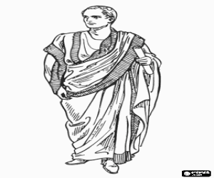 Colorear Patricio romano con su toga 