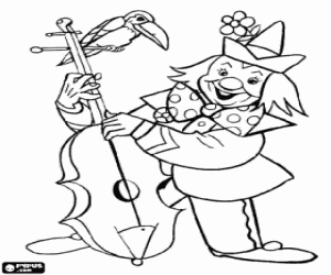 Colorear Payaso tocando el violoncelo 