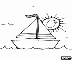 Colorear Peque�a barco a vela