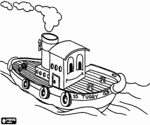 Colorear Peque�o barco a vapor
