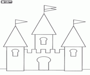 Colorear Peque�o castillo con tres torres