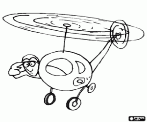 Colorear Peque�o helic�ptero con piloto