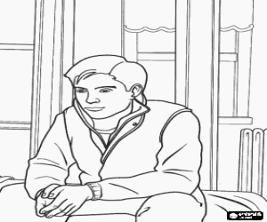 Colorear Peter Parker, un estudiante t�mido y solitario, sentado pensativo en su casa de Nueva York