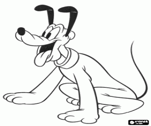 Colorear Pluto, el perro de Mickey Mouse